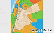 Satellite Map of Jordan, political outside