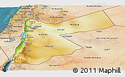 Physical Panoramic Map of Jordan, satellite outside
