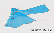 Political Shades Panoramic Map of Jordan, cropped outside
