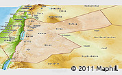 Satellite Panoramic Map of Jordan, physical outside