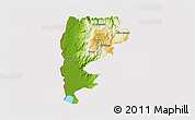 Physical 3D Map of Salt (Balqa), cropped outside