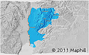 Political 3D Map of Salt (Balqa), lighten, desaturated
