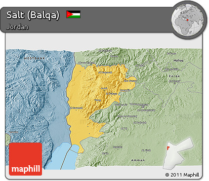 Savanna Style 3D Map of Salt (Balqa)
