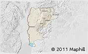 Shaded Relief 3D Map of Salt (Balqa), lighten, desaturated