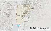 Shaded Relief 3D Map of Salt (Balqa), lighten, semi-desaturated