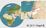 Satellite Location Map of Salt (Balqa), highlighted country