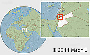 Savanna Style Location Map of Salt (Balqa), highlighted country, within the entire country, hill shading