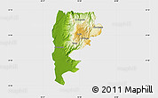 Physical Map of Salt (Balqa), single color outside