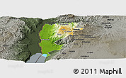 Physical Panoramic Map of Salt (Balqa), darken, semi-desaturated
