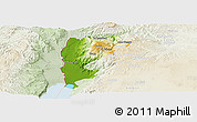 Physical Panoramic Map of Salt (Balqa), lighten