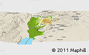 Physical Panoramic Map of Salt (Balqa), shaded relief outside