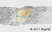 Satellite Panoramic Map of Salt (Balqa), desaturated