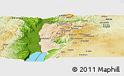 Satellite Panoramic Map of Salt (Balqa), physical outside