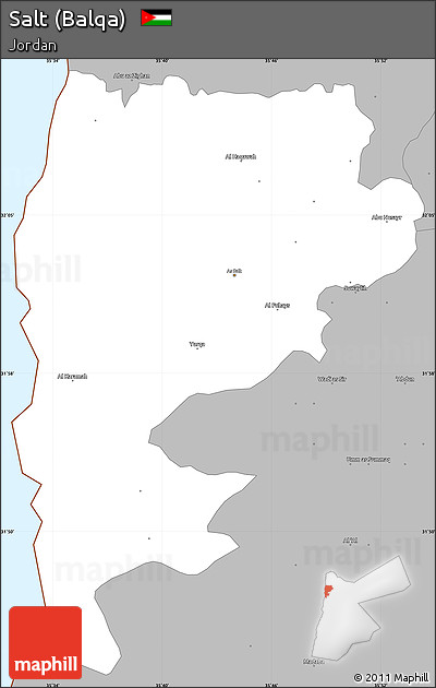 Gray Simple Map of Salt (Balqa)