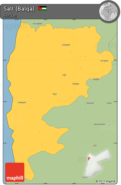 Savanna Style Simple Map of Salt (Balqa)