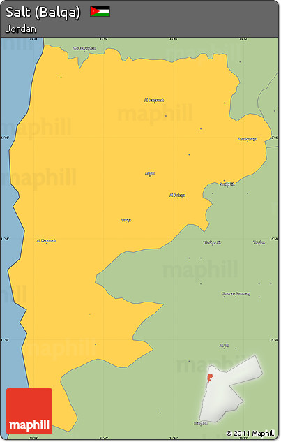 Savanna Style Simple Map of Salt (Balqa)