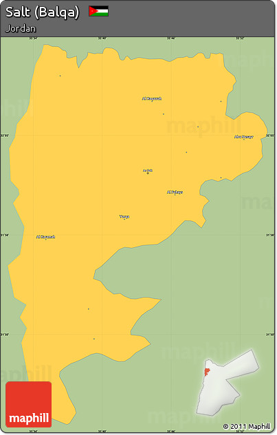 Savanna Style Simple Map of Salt (Balqa), single color outside