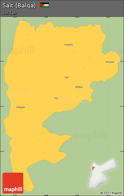Savanna Style Simple Map of Salt (Balqa), single color outside