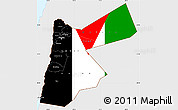 Flag Simple Map of Jordan, single color outside, flag aligned to the middle
