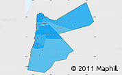 Political Shades Simple Map of Jordan, single color outside