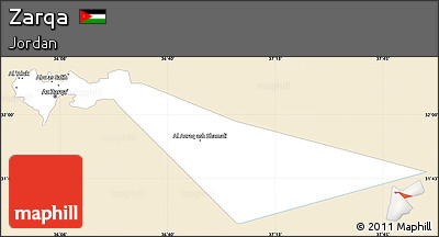 Classic Style Simple Map of Zarqa, single color outside