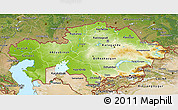 Physical 3D Map of Kazakhstan, satellite outside