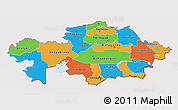 Political 3D Map of Kazakhstan, cropped outside