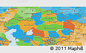 Political 3D Map of Kazakhstan