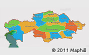 Political 3D Map of Kazakhstan, single color outside, satellite sea