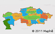 Political 3D Map of Kazakhstan, single color outside, shaded relief sea