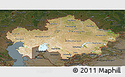 Satellite 3D Map of Kazakhstan, darken, land only