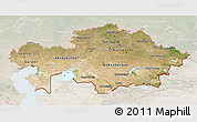 Satellite 3D Map of Kazakhstan, lighten, land only