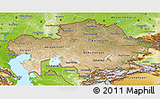 Satellite 3D Map of Kazakhstan, physical outside