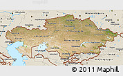 Satellite 3D Map of Kazakhstan, shaded relief outside