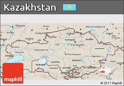 Shaded Relief 3D Map of Kazakhstan