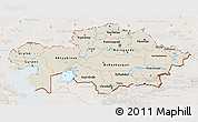 Shaded Relief 3D Map of Kazakhstan, lighten, land only
