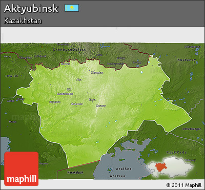 Physical 3D Map of Aktyubinsk, darken