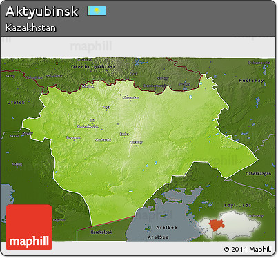 Physical 3D Map of Aktyubinsk, darken