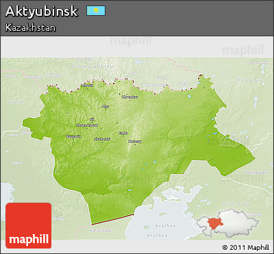 Physical 3D Map of Aktyubinsk, lighten