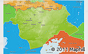 Physical 3D Map of Aktyubinsk, political outside