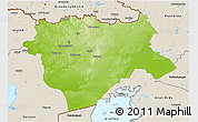 Physical 3D Map of Aktyubinsk, shaded relief outside