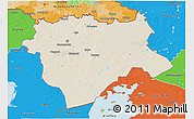 Shaded Relief 3D Map of Aktyubinsk, political outside