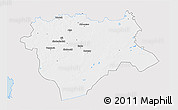 Silver Style 3D Map of Aktyubinsk, single color outside