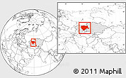 Blank Location Map of Aktyubinsk, highlighted country, within the entire country