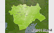Physical Map of Aktyubinsk, darken