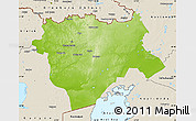 Physical Map of Aktyubinsk, shaded relief outside