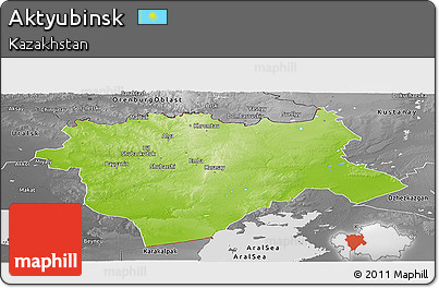 Physical Panoramic Map of Aktyubinsk, desaturated