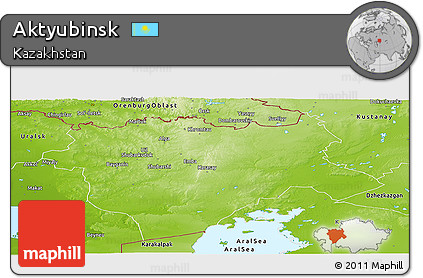 Physical Panoramic Map of Aktyubinsk