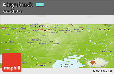 Physical Panoramic Map of Aktyubinsk