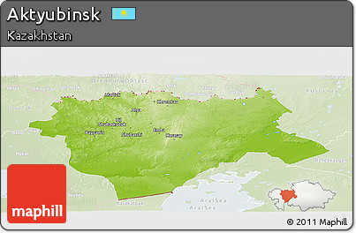 Physical Panoramic Map of Aktyubinsk, lighten
